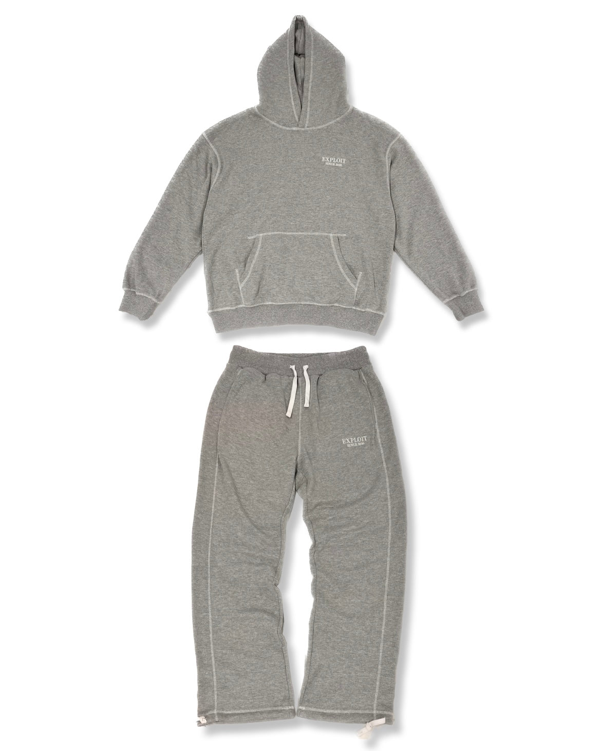 Grey Waffle Knit Pants