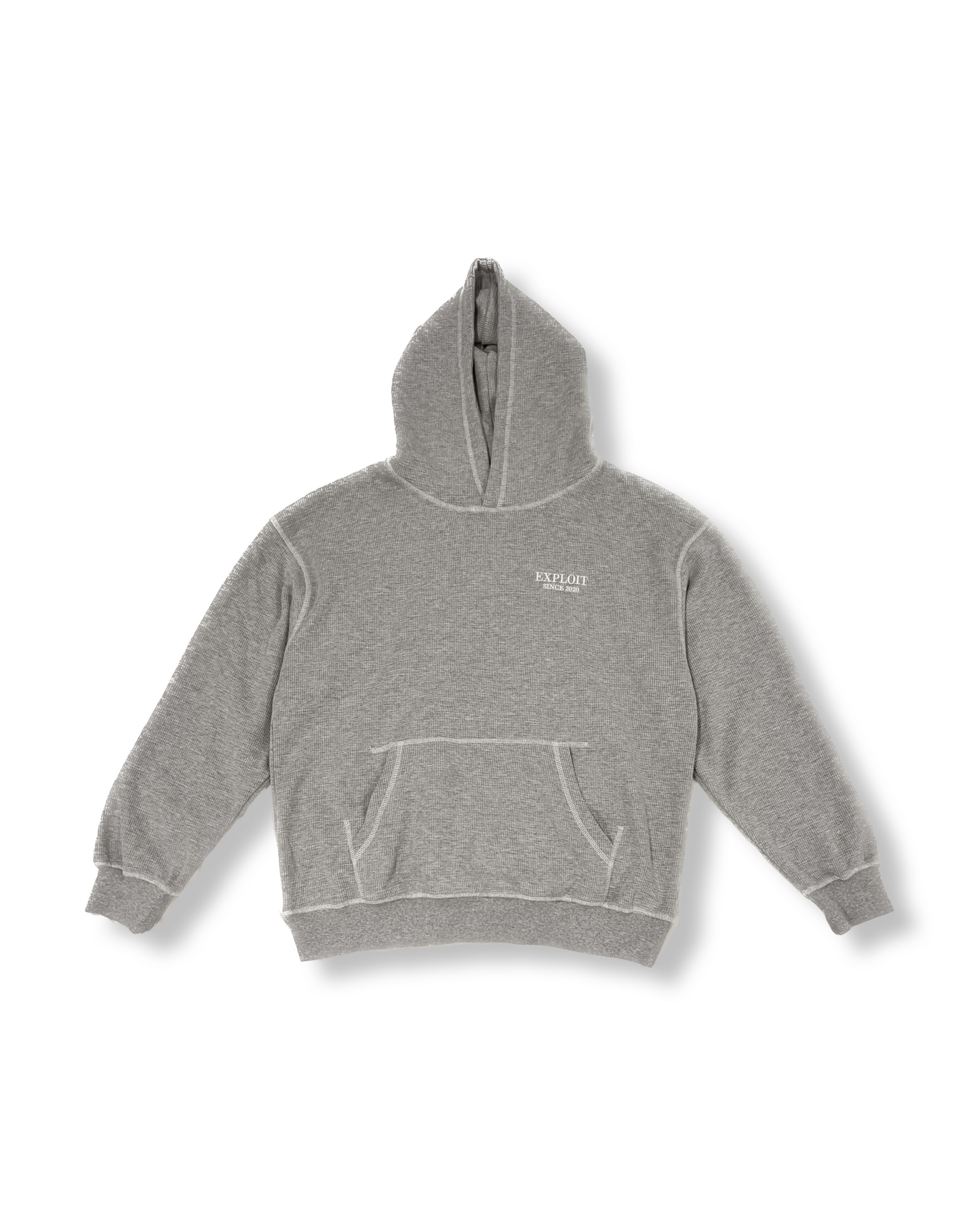 Grey Waffle Knit Sweatshirt