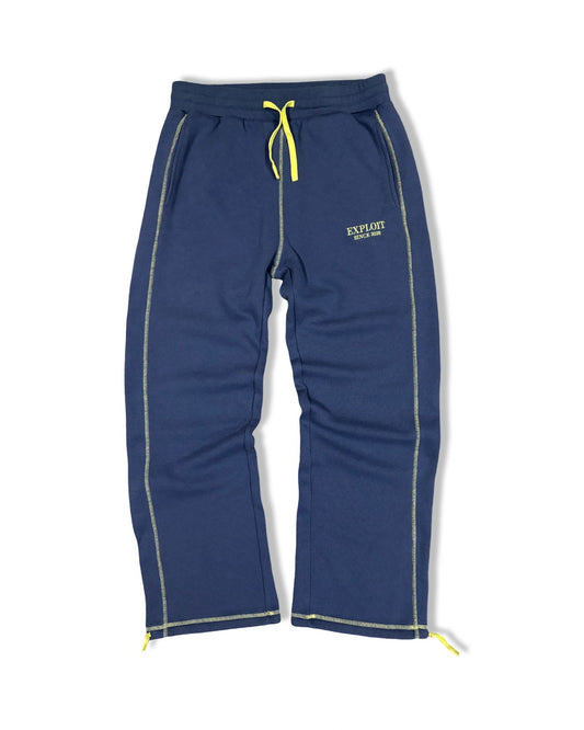 Blue Waffle Knit Pants